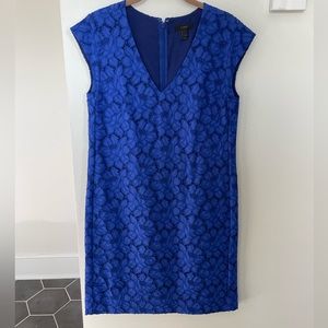 J Crew Blue Floral Lace Shift Dress Size 4